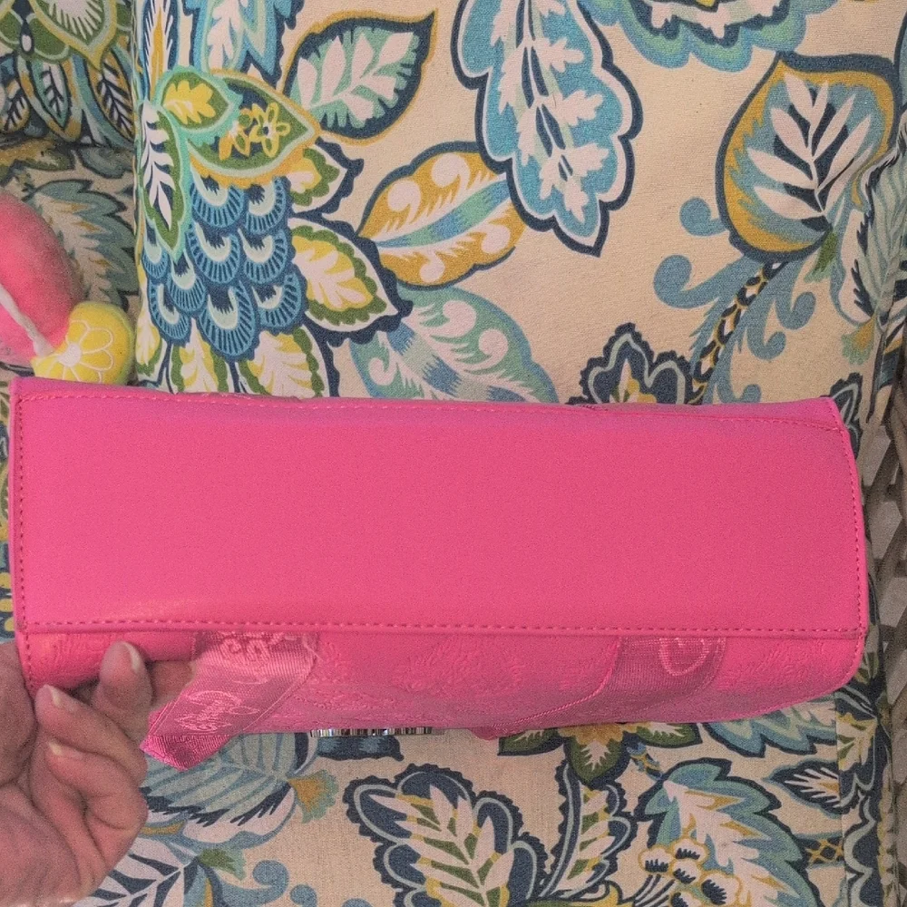 Ed Hardy Pink Embossed Tote With Shoulder Strap NWT